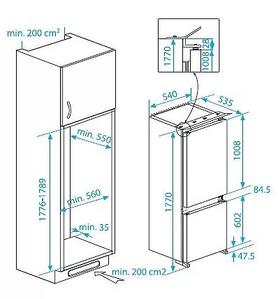 Встраиваемый холодильник BEKO CBI 7771 - фото2